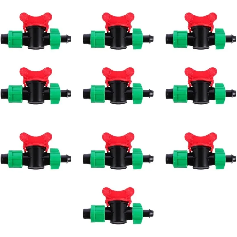 10PCS Drip Irrigation Switch Valves for 16mm Drip Tubing Barbed Locking Fitting Gate Valves Driper Irrigation Shut Off Valve