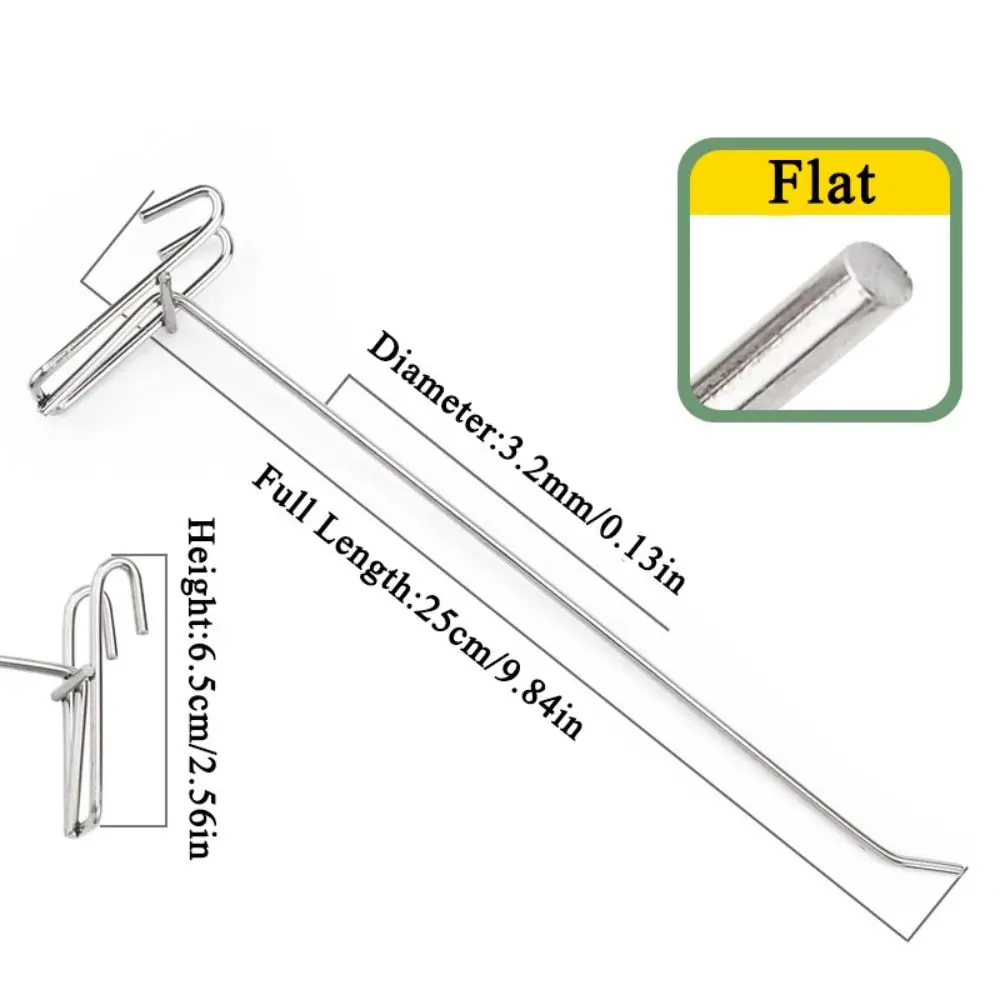 Durable 5-25cm Screen Hooks 3.2mm Thickness Stainless steel Wire Mesh Hanging Hooks Supermarket Grid Hooks For Screen Grid