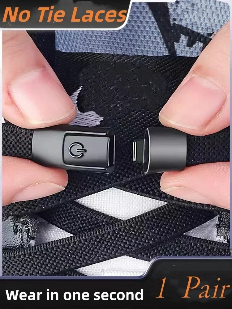 8MM 2026 Schnürsenkel ohne Binden mit Druckverschluss, elastische Schnürsenkel für Sneaker – verbreitertes flaches Design für Kinder & Erwachsene
