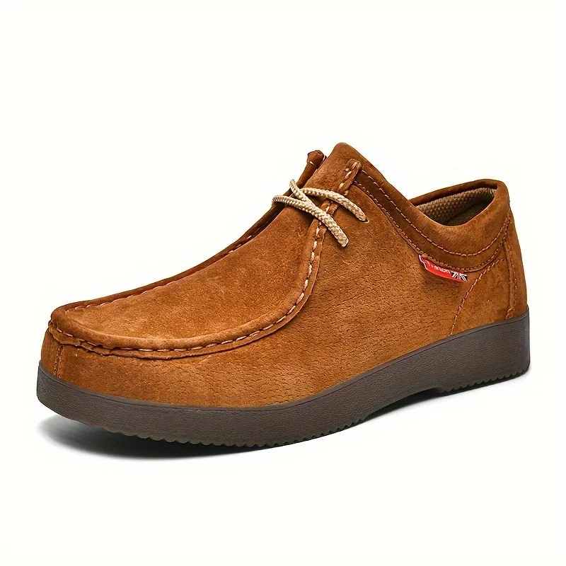 Autumn Men Casual Shoes Suede Leather Work Male Lace-up Flats Sneakers Platform British Business Party Dress Shoes