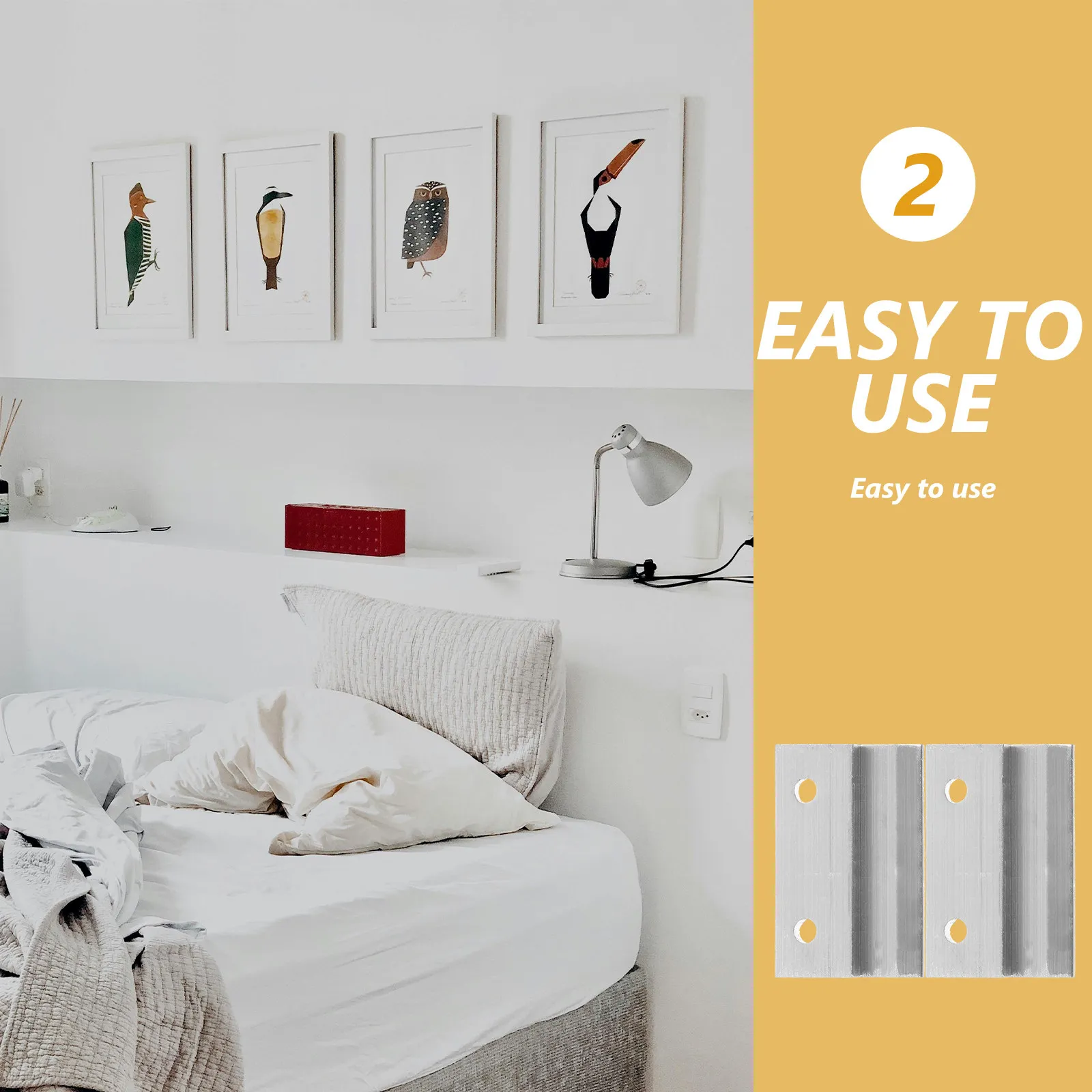 

8 шт. Z-образных алюминиевых кронштейнов для картин, зеркал и произведений искусства, сверхпрочные настенные зажимы для подвешивания, фурнитура