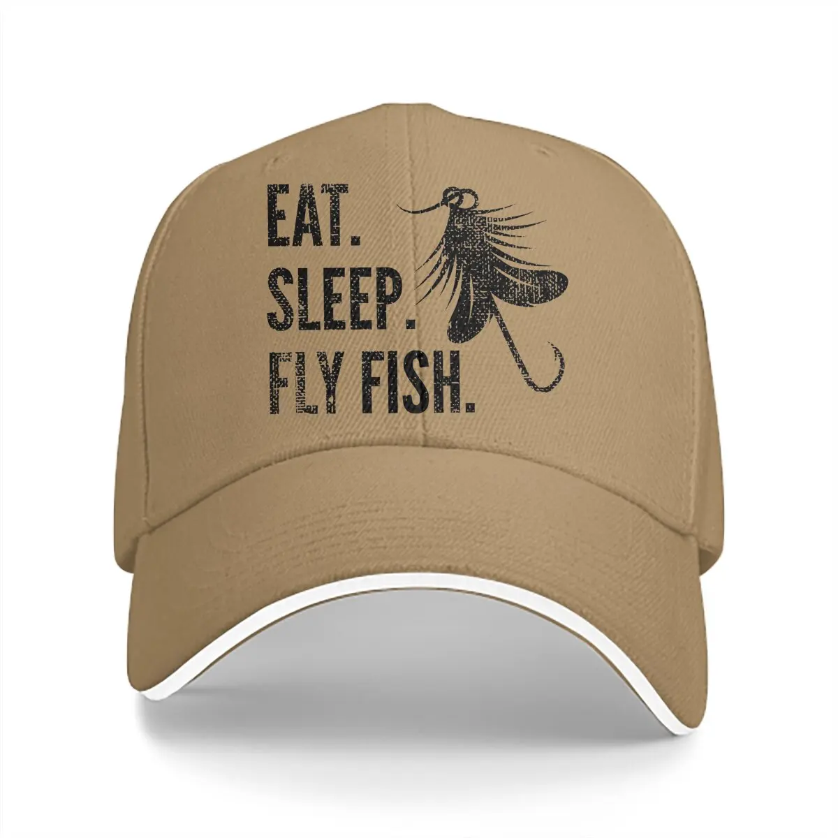 Summer Cap Sun Visor Eat Sleep Fly Fish Hip Hop Caps Fly Fishing Cowboy Hat Peaked Hats