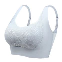 Large Size Thin Bra Fixed Full Cup Seamless Front Bandage Adjustable Correction Underwear Women's Wireless Push up Underwear 6XL