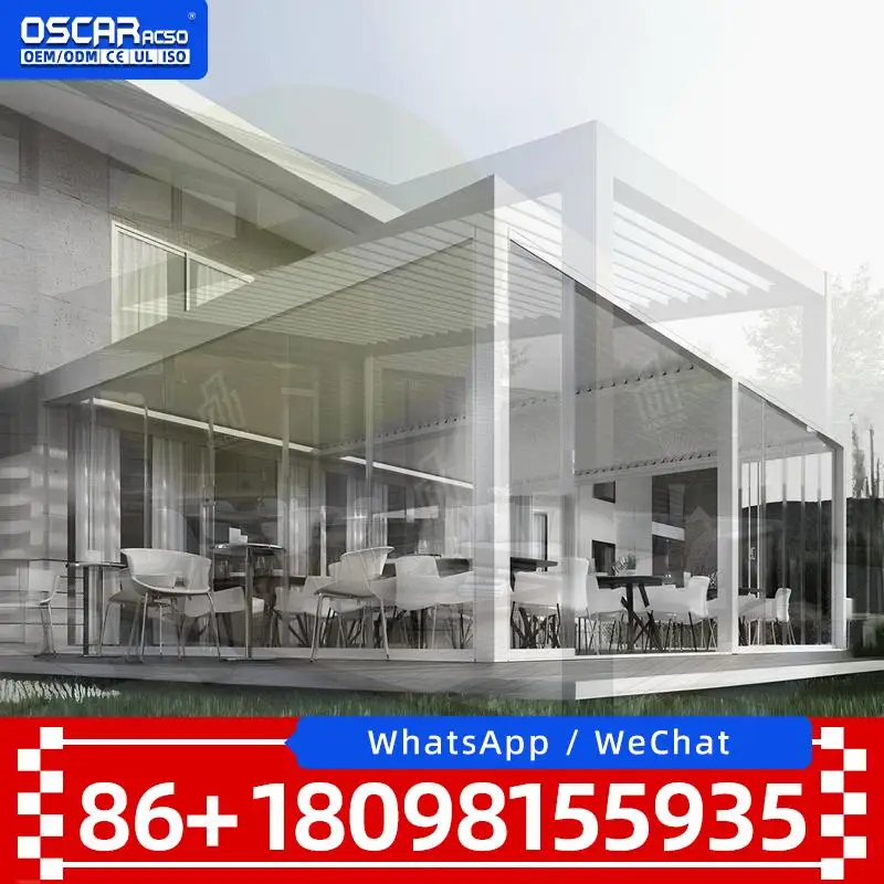 Sturdy Outdoor Patio Aluminum Pergola Adjustable Shutter Blades Innovative Weatherproof Garden Backyard Deck Residential Commerc