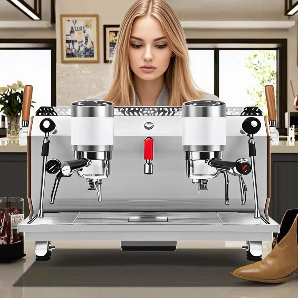 

luxuryDouble Boiler Italy Coffee Italian Cappuccino Professional Commercial Espresso Coffee Machine with Brew System