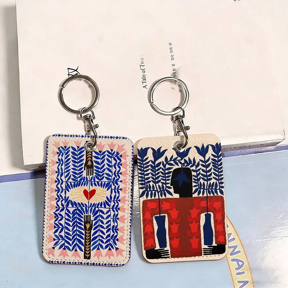 Ancient Egypt Tiger Leopard PU Soft Leather Rectangular Key Card Holder Induction Elevator Protection Cover Youth Faion Accory