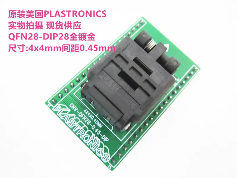 Opentop-Teste Sockets Burn-In Sockets, Sockets de Programação, Soquete Pitch, 0,45mm, Precision Bench, QFN28, DIP, 28QN45S14040