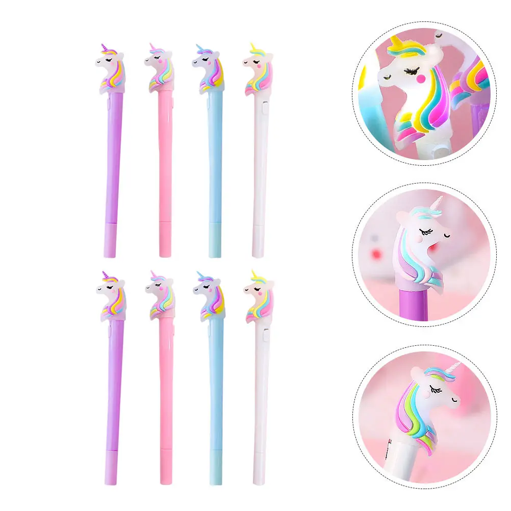 

8 Pcs Light Pen Cartoon Pens Unique for Students Stationery Teen Girls Fine Tip