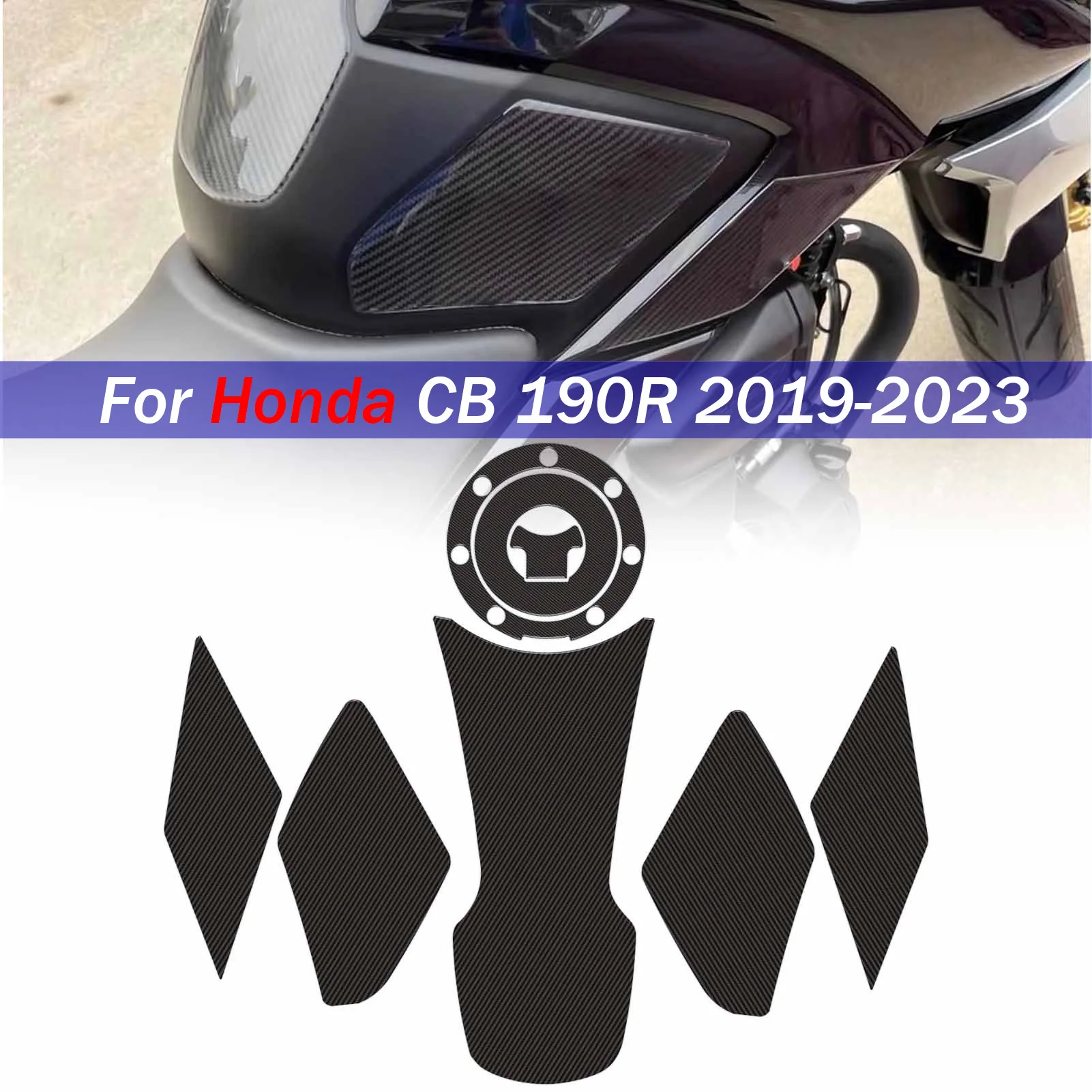 

For CB190R Tank Pad Stickers Gas Protector For Honda CB 190R 2019-2023 2021 2022 CB190 R Motorcycle Kit Knee Protection Parts