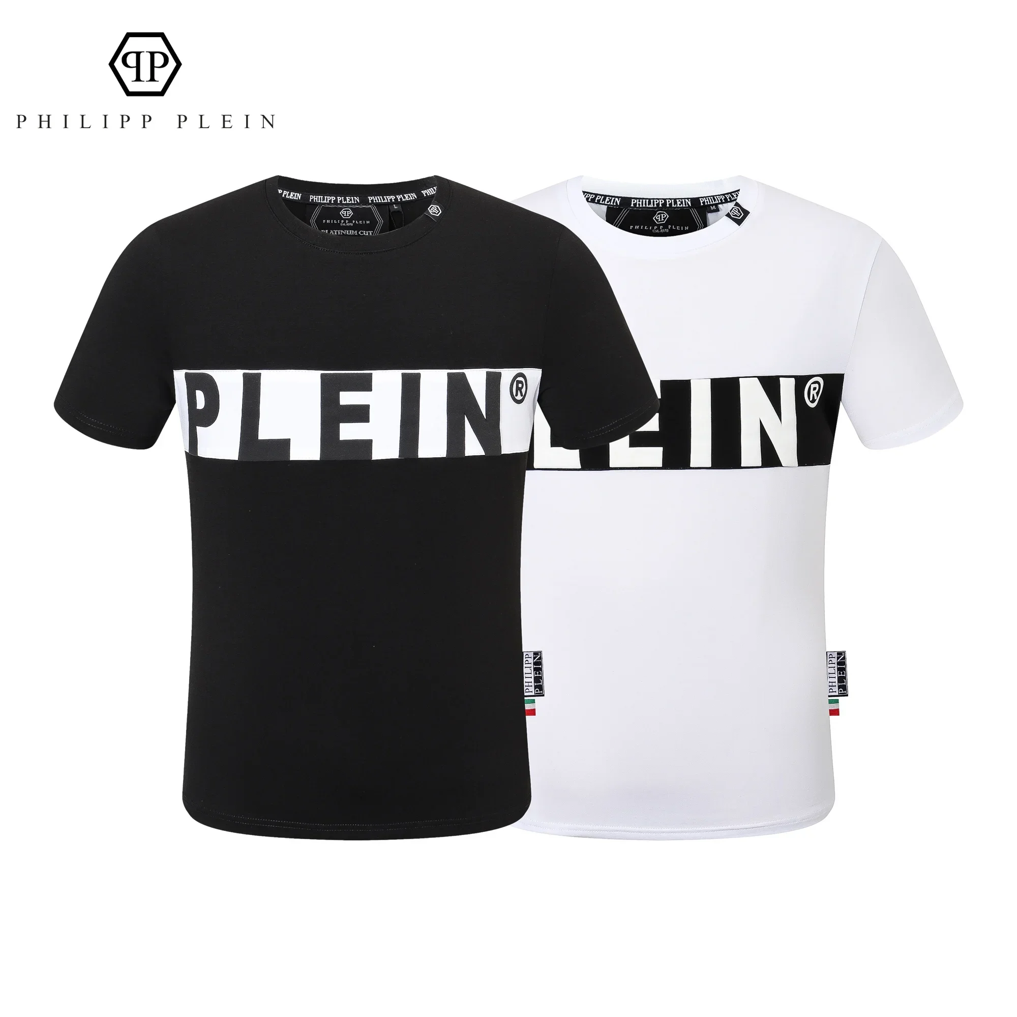 Philipp Plein Trend Personality Fashion Summer Men's and Women's Diamond Crew Neck shirt Men's and Women's Casual Outdoor Party