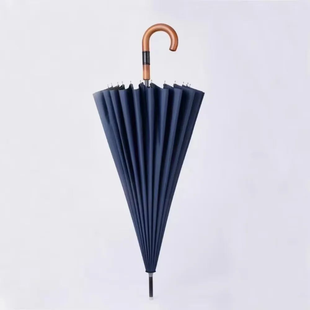 1PC Men Windproof Wood Long Handle Business Umbrella 24K Automatic Long Handled Umbrella Thickened To Resist and Rain Umbrella