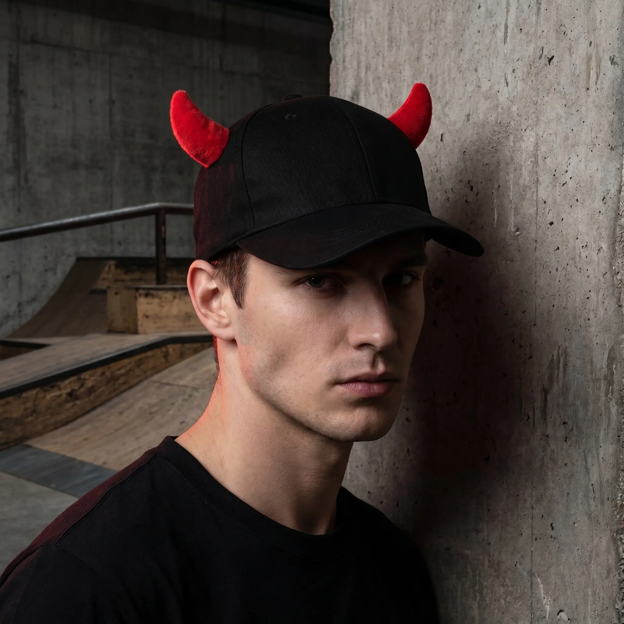 Evil Horn Baseball Cap Men Women Devil Horn Hat Trendy Korean Style Baseball Hat Autumn Protective Outdoor Sports Cap