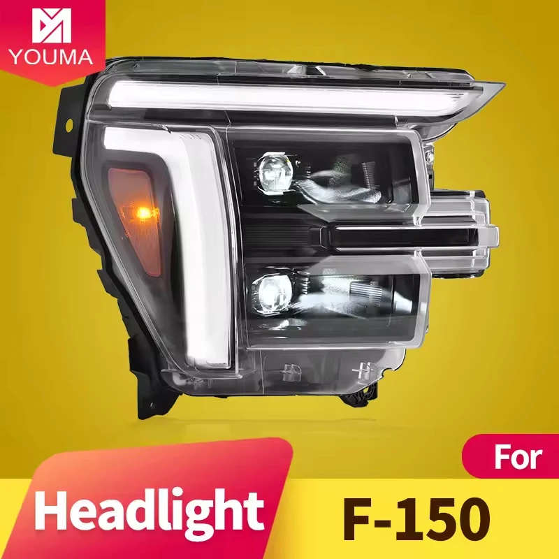 for Ford F150 Raptor 2024-2026 LED Lens Headlight Assembly Dual Color White Yellow DRL Plug & Play  Error Free Modified Headli