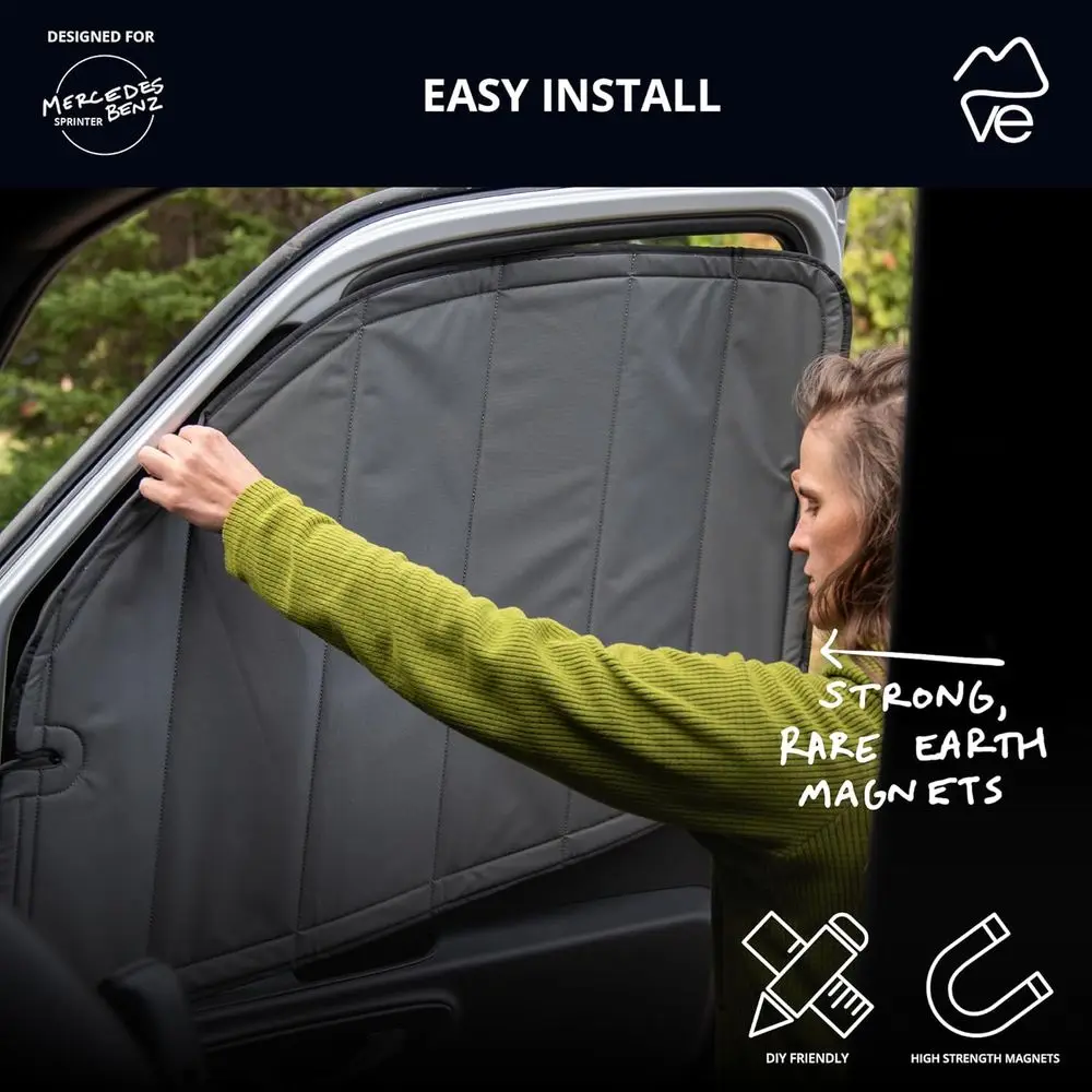 أغطية عازلة للتعتيم المغناطيسي لأبواب أمامية مرسيدس بنز VS30 الحالية لعام 2019، رمادي فحمي #5