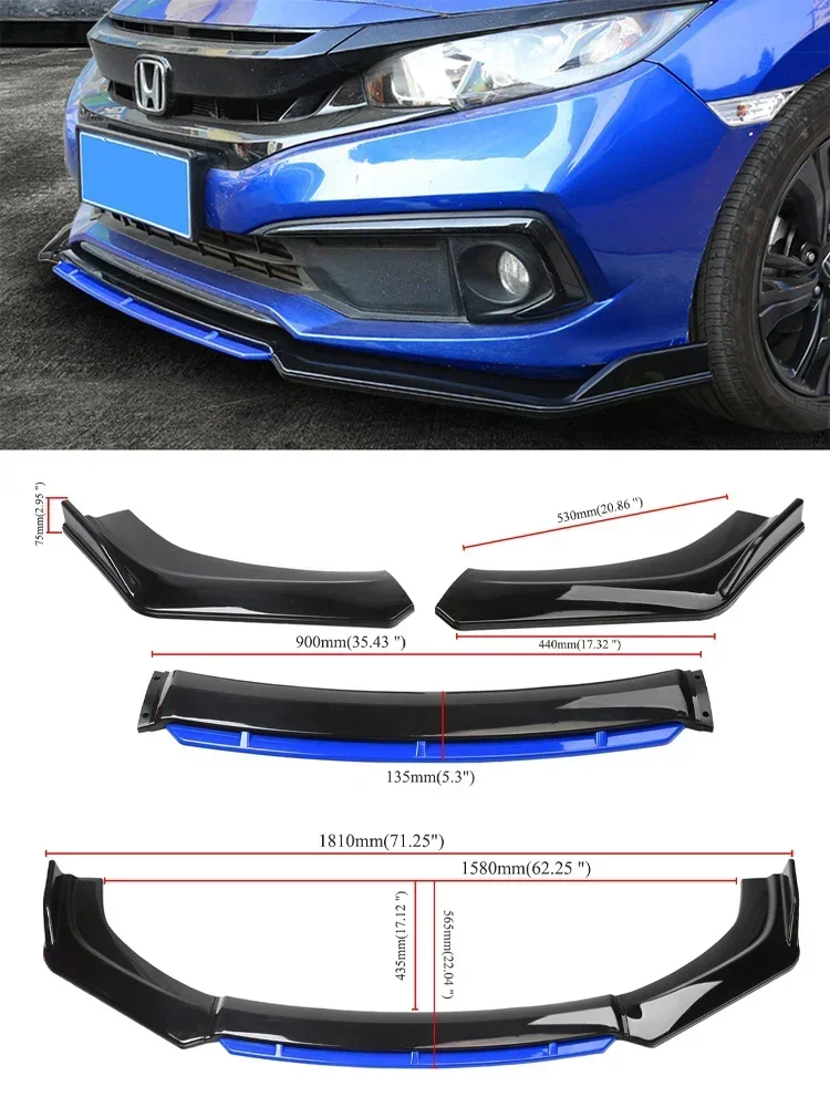 NIEUWE Artudatech 4 STKS Universele Auto Voorbumper Lip Body Kit Splitter Spoiler Diffuser Protector Auto Accessoires - afbeelding 2
