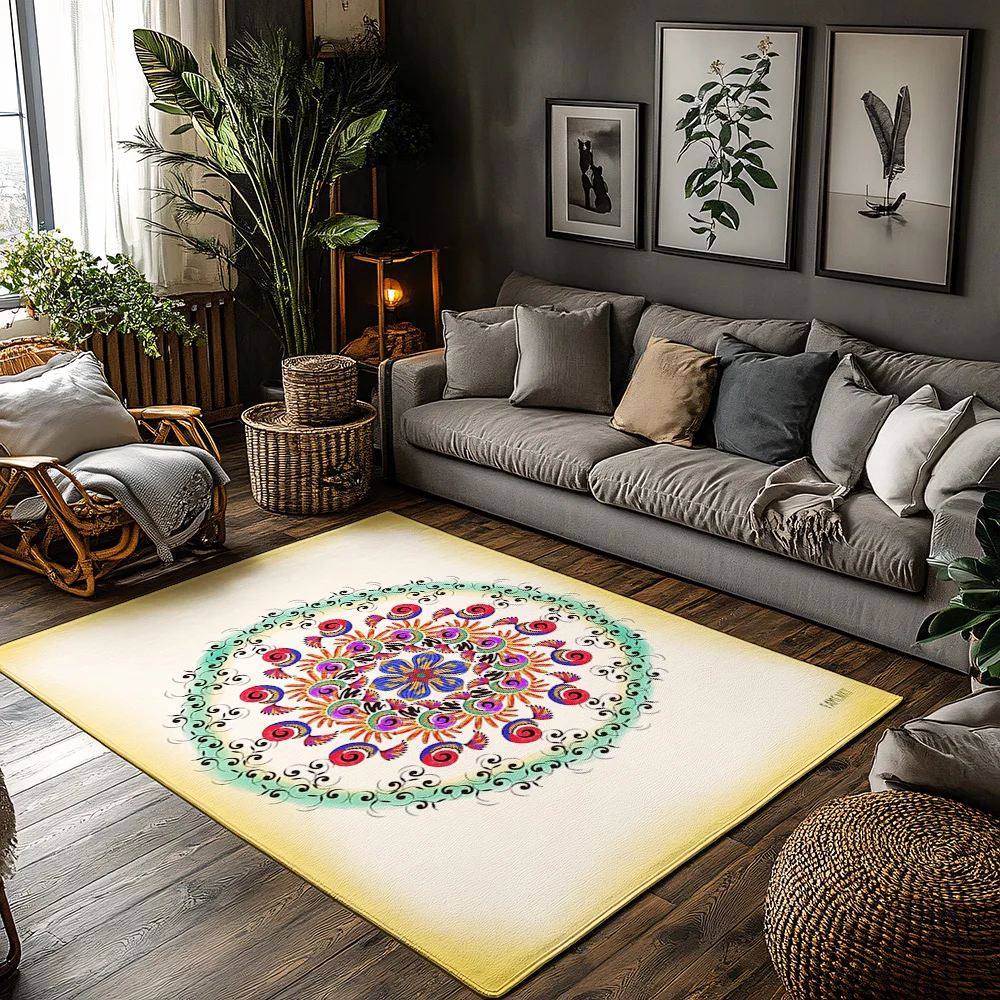 

Богемный ковер Марокканский решетчатый ковер Нескользящий моющийся напольный коврик Винтажный ковер в персидском стиле Домашний декор Ковер для гостиной Durab