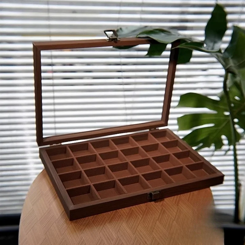 

Шкатулка для украшений с узором под ореховое дерево, деревянный органайзер для браслетов, премиум-класс, портативный дорожный футляр для хранения украшений, коробка для ожерелий для женщин