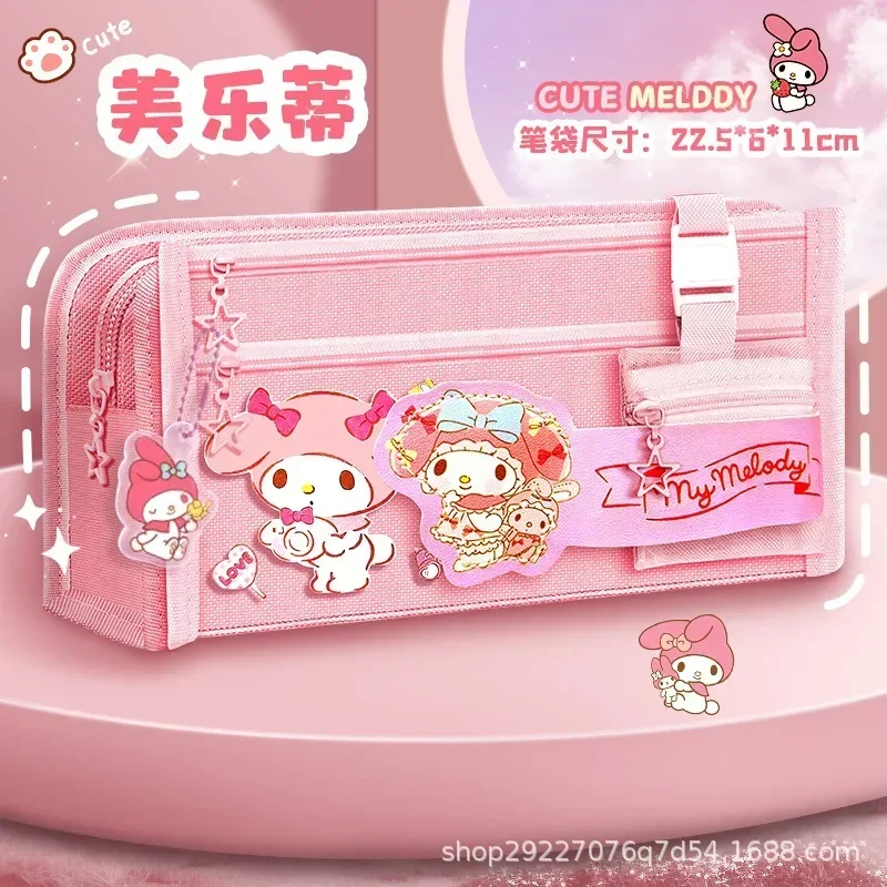 Sanrio  My Melody Anime Cinnamoroll Kuromi Student Pen Bag Cute Cartoon  Large Capacity Pencil Stationery Case Gifts for Kids
