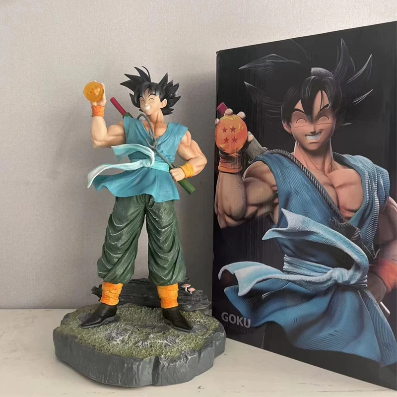

Dragon Ball Son Goku Anime Figure With 4 Star Crystal Balls Statue Goku Action Figures Cartoon PVC Figurine Collectibles Toys