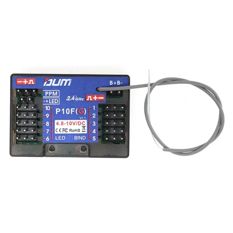 

X12A-P10F 10-канальный мини-приемник с поддержкой обратной связи по напряжению, выходом сигнала PPM, с/без гироскопа, для радиоуправляемых машин и лодок