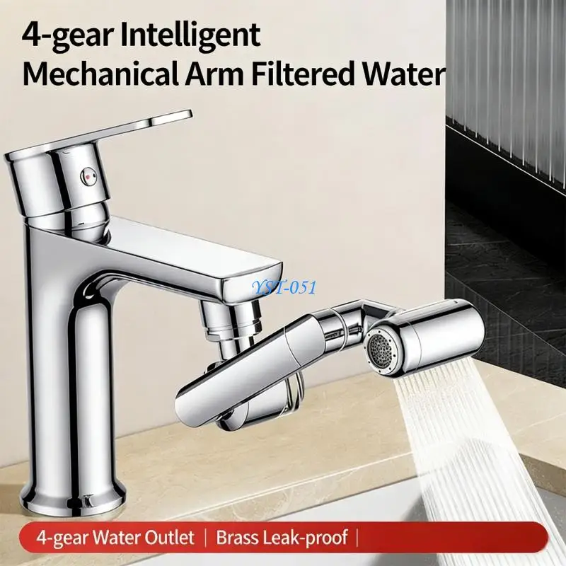 

E15A Universals Multifunctional Sprayer Head With Telescopicing Rod Corrosions Resistant Rotate Water Tap Attachment