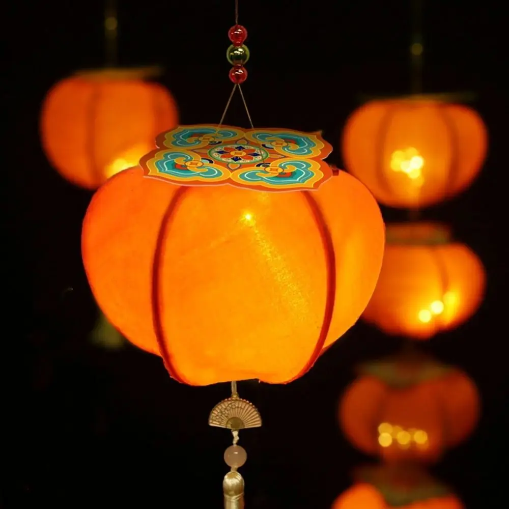 

DIY Material Bag Handmade Persimmon Lantern Blessing with Tassel Handheld Lantern Decorative Hanging Lantern Mid-Autumn Festival