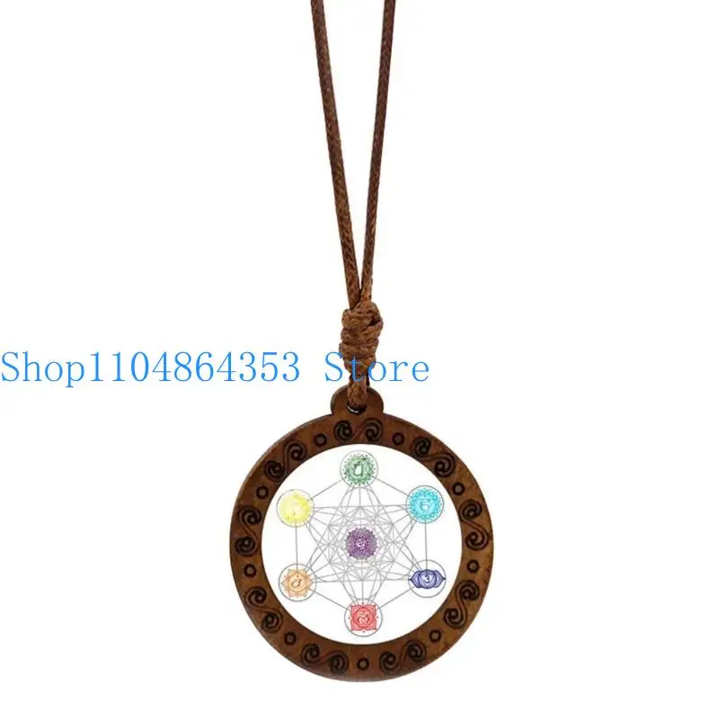 652F Sri Yantra Amulet Necklace Hexagram Sacred Geometry Pendant Clavicle Chain