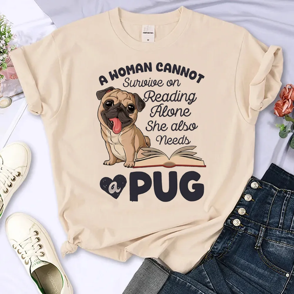 Pug t-shirts women anime harajuku t shirt female manga comic clothing