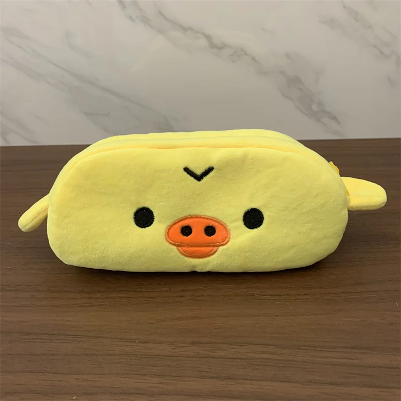 Rilakkuma Kiiroitori Chick Plush Pencil Case for School Cute Pencil Pouch Kawaii Makeup Bag Storage Organizer Cosmetic Pouch