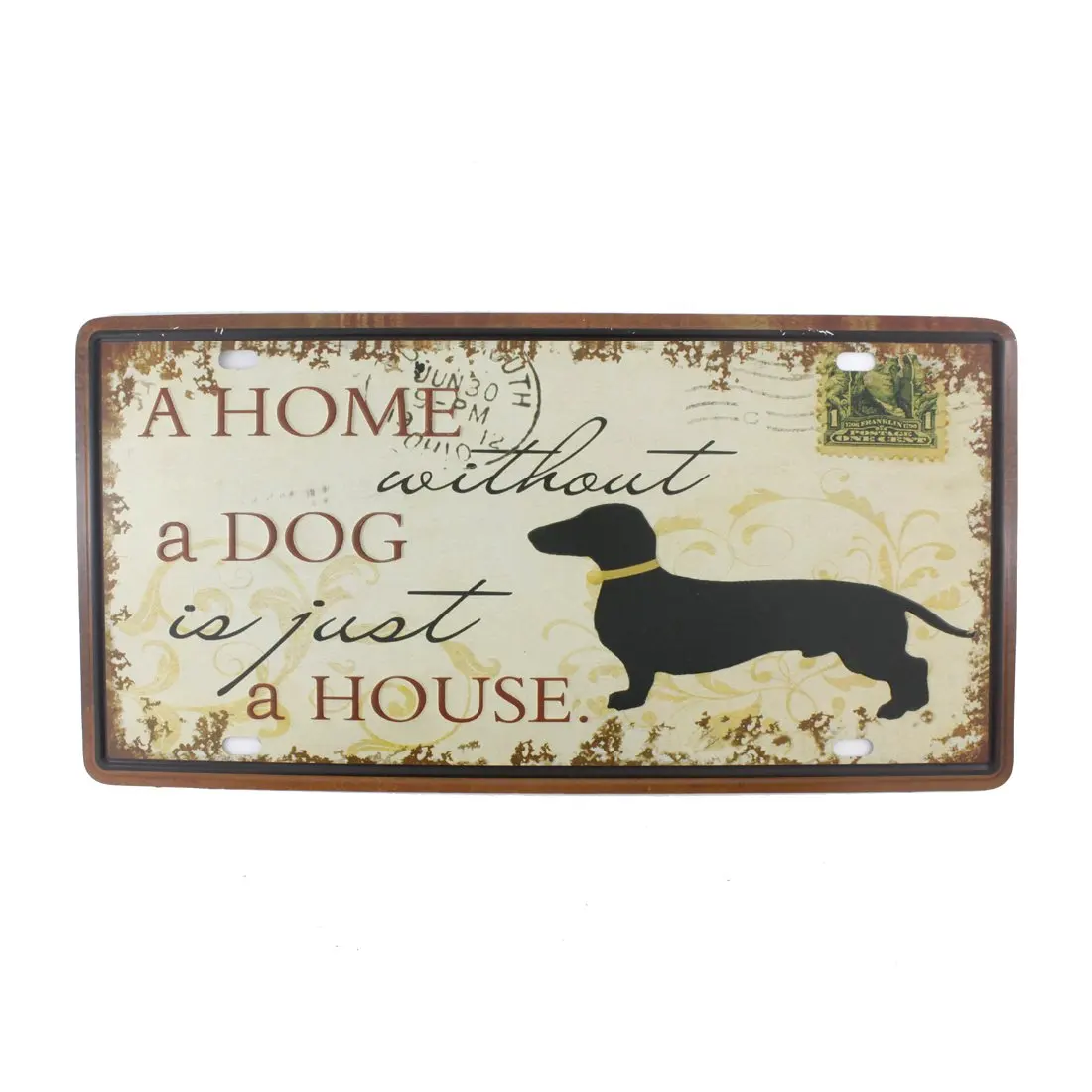 6x12 Inches Vintage Feel Rustic Home,Bathroom and Bar Wall Decor Car Vehicle License Plate Souvenir Metal Tin Sign Plaque (A Hom