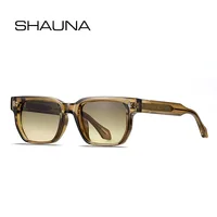 SHAUNA Gafas de sol rectangulares con remaches retro UV400 Gafas de sol