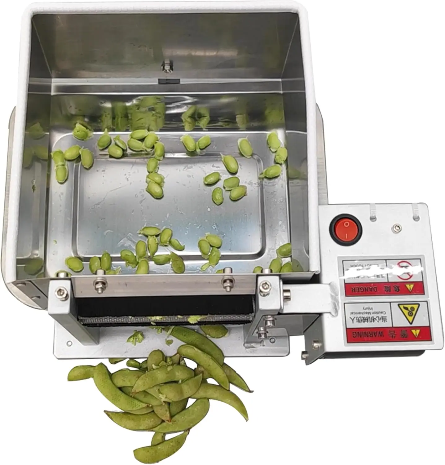 Erbsen-Schälmaschine, kleiner Edelstahl-Schälmaschine für grüne Bohnen, kommerzieller Bohnen-Erbsen-Schäler, elektrische Erbsen-Bohnen-Schälmaschine, 220 V