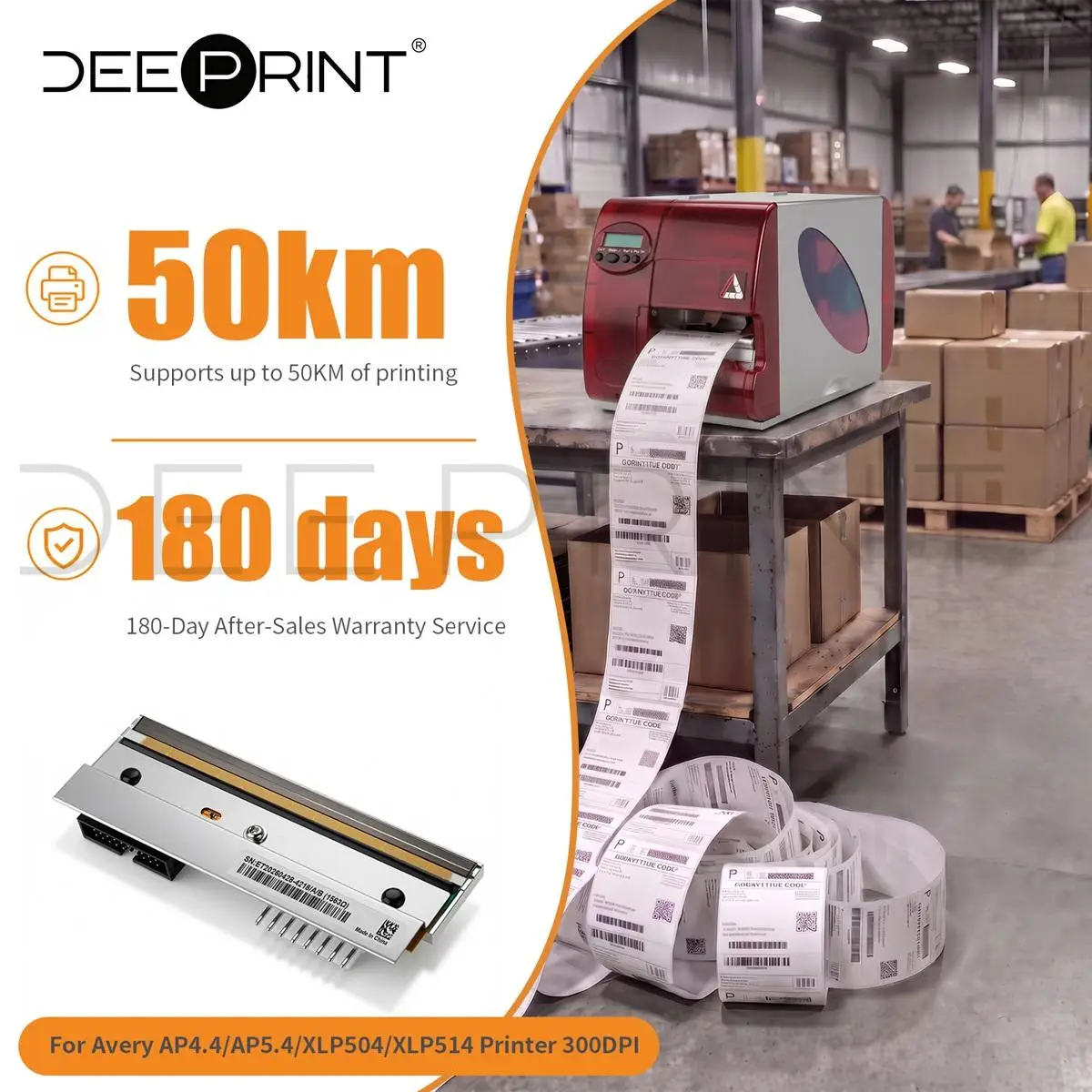 A4431 300DPI Thermal Printhead for Avery AP 4.4/AP5.4/XLP504/XLP514 Barcode Label Printers Print Head | 3-Month Warranty