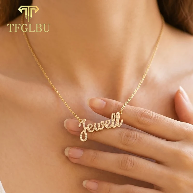 

Moissanite Pendant Necklace for Women 100% 925 Stering Silver Birthday Sparkling Fine Wedding Jewelry Gifts Letter Collar Chain