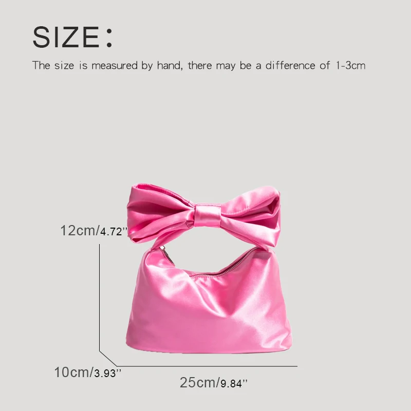 MEDIOW Korean Casual Hobos Bags For Women Luxury Designer Handbag Purses 2024 New In Satin Bow Top Handle Small Cloth Hand Wrist