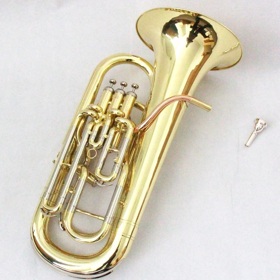 

Popular handmade euphnium factory price gold lacquered euphonium horn