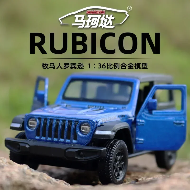 MAKEDA 1:36 Wrangler Rublcon Convertible Hardtop voiture Simulation moulé sous pression en alliage de métal modèle voiture jouets pour enfants Collection cadeaux