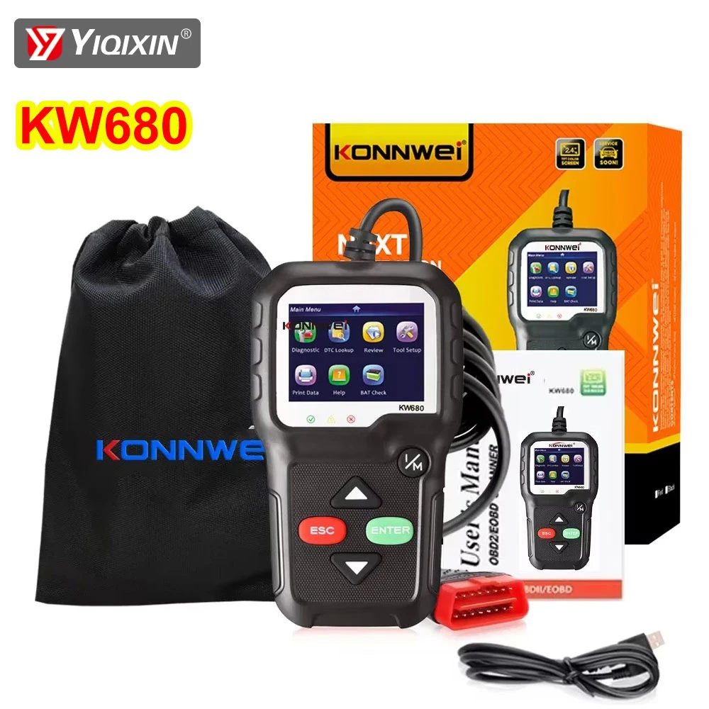 

KONNWEI KW680 OBD2 Scanner Car Diagnostic Tool Engine System Check Read Clear Fault Code Reader Diagnostic Scanner PK ELM327