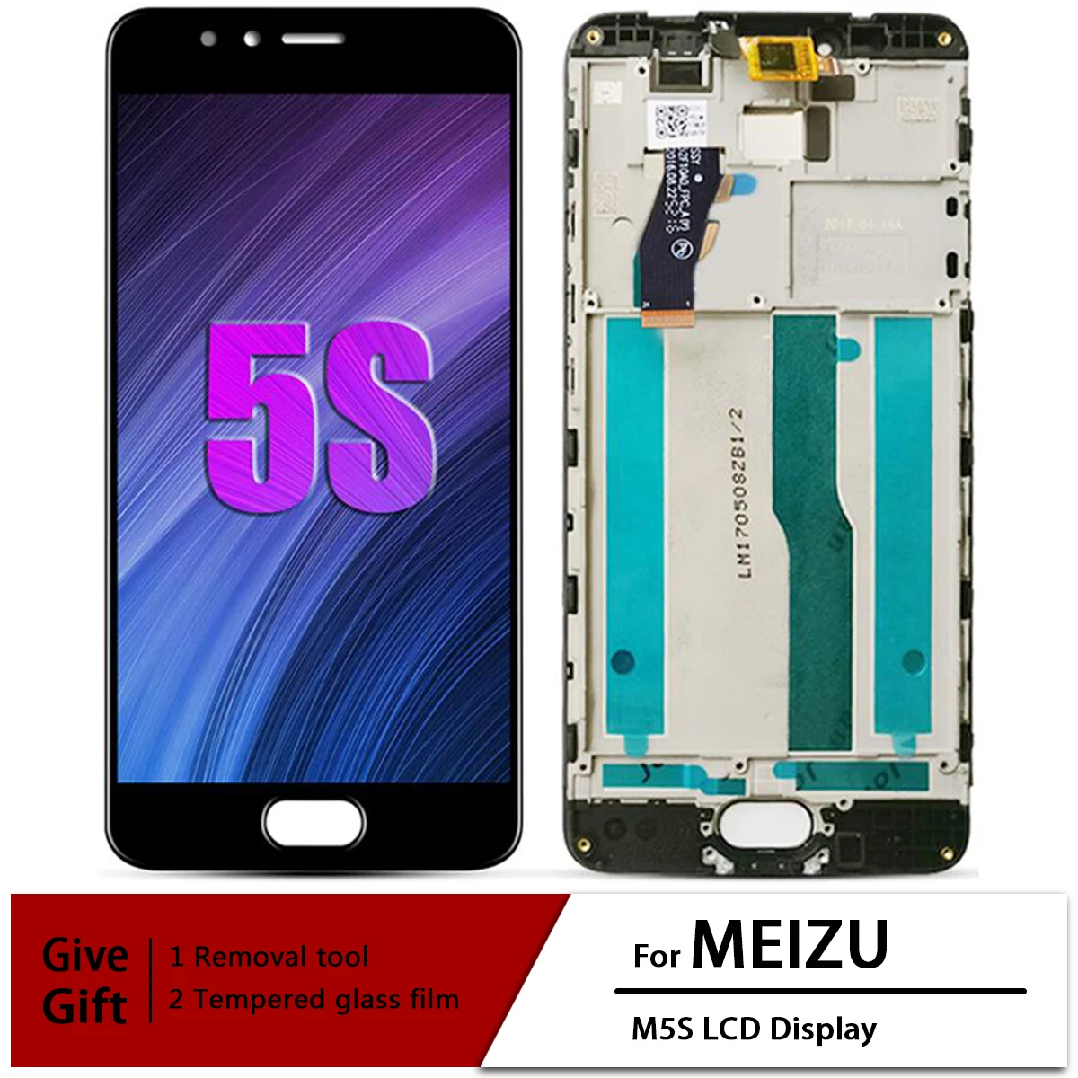 For Meizu M5S LCD Display Screen Touch Digitizer Assembly For 5.2 inch meilan 5S M612H M612M With Frame Replace