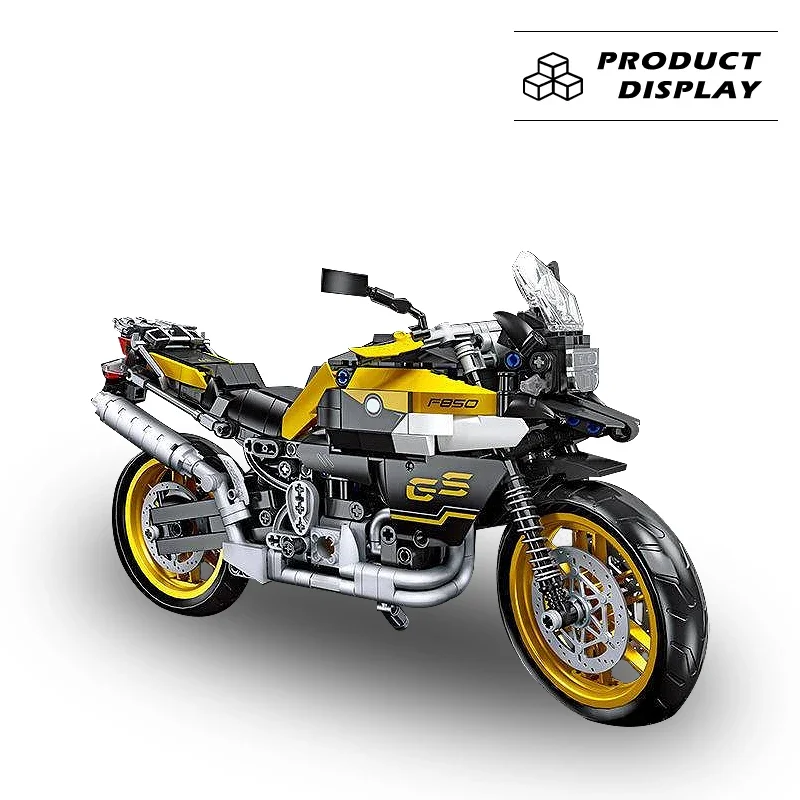 City F85 GS Motorcycle Model MOC Building Blocks Racing Car Motorbike Vehicle Bricks Desktop Decoration Assembly Kids Toys Gifts