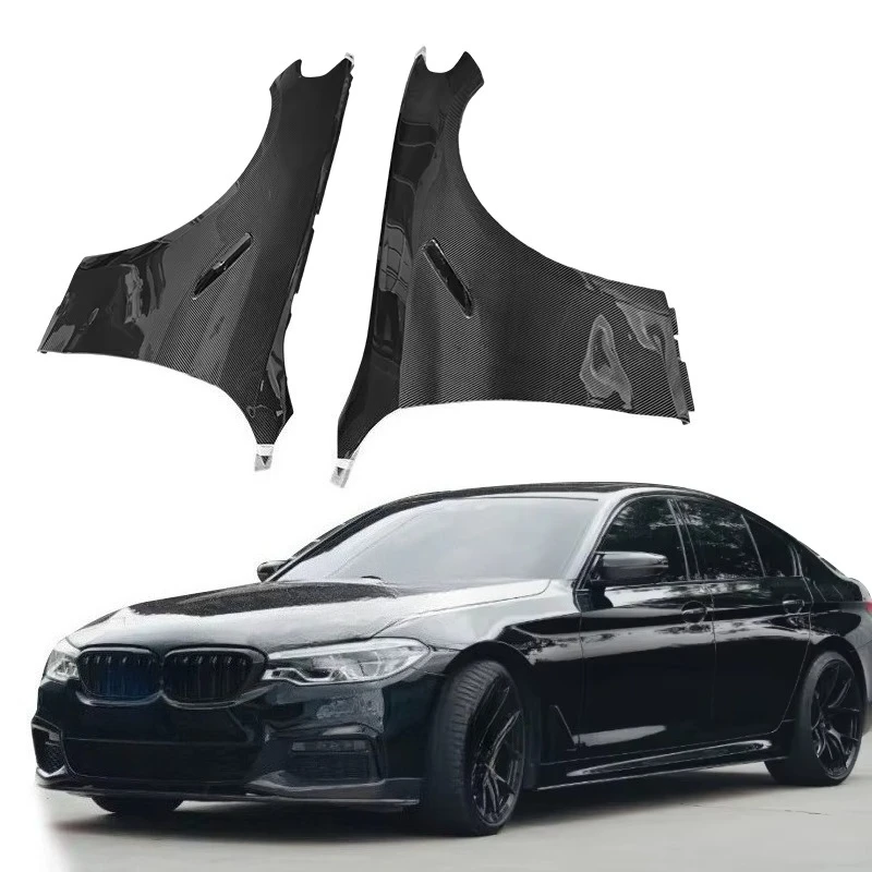 Customized Accessories Black Car Front Side Real Carbon wings for BMW 5 Series G30  540i 2018 Carbon wings Body Kit Upgrade