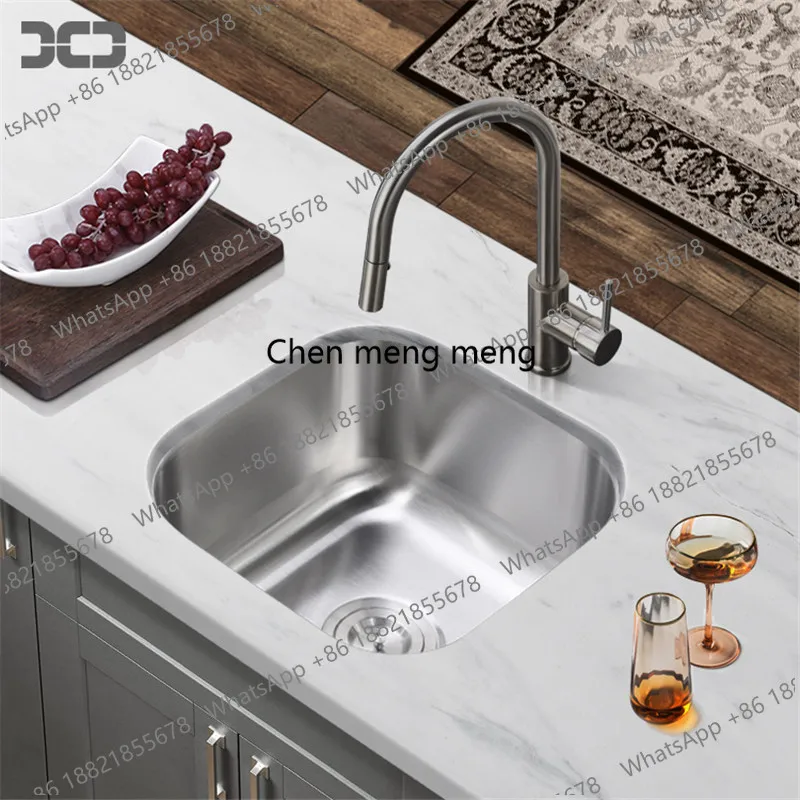 Rounded 304 stainless steel sink, single sink kitchen, mini balcony, bar counter, small vegetable basin, sink, under table basin