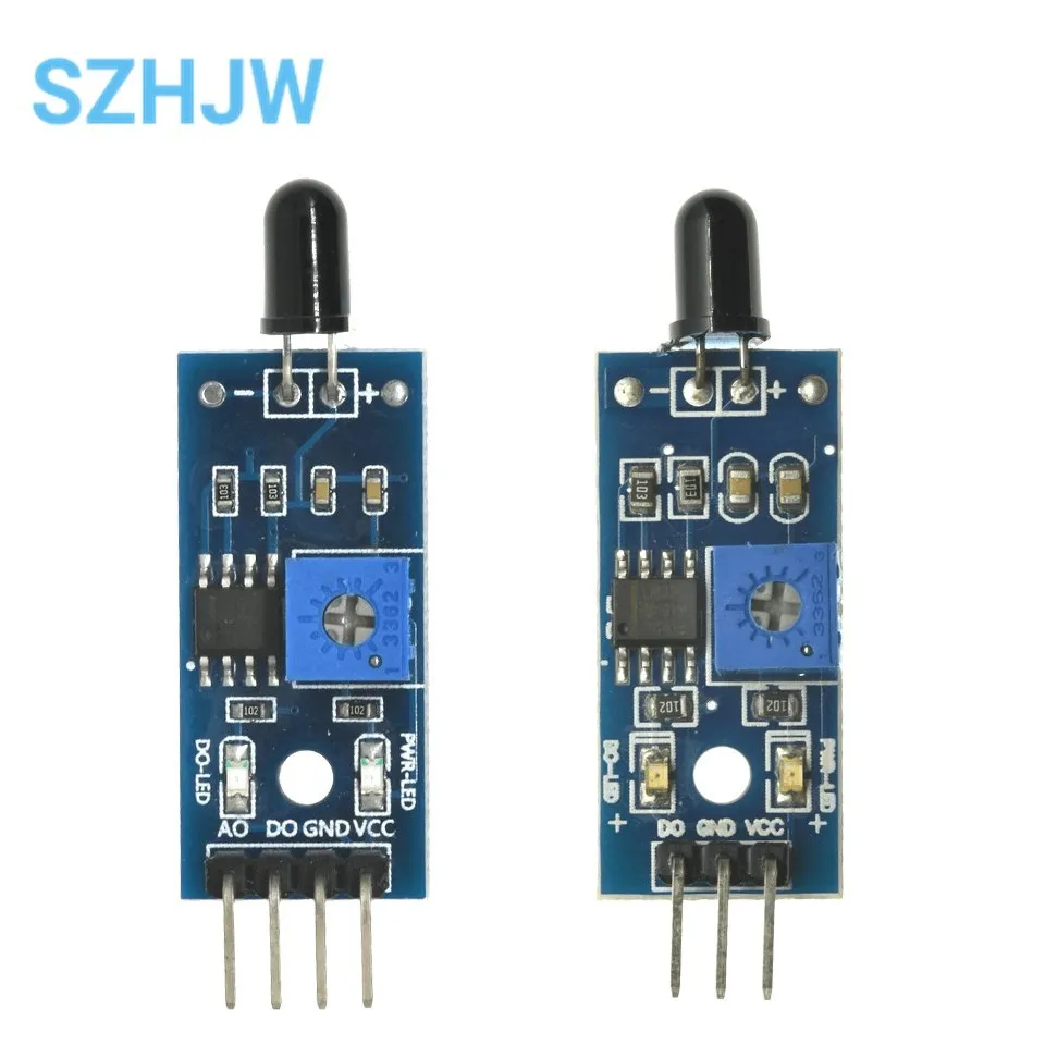 LM393 4Pin 3PinÂ IR Flame Detection Sensor Module Fire Detector Infrared Receiver Module For Diy Kit