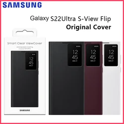 Original Samsung Galaxy S22 Ultra S-View Flip Case High Quality  Leather Cover For S22Ultra Protector Shell & Box SM-S908E