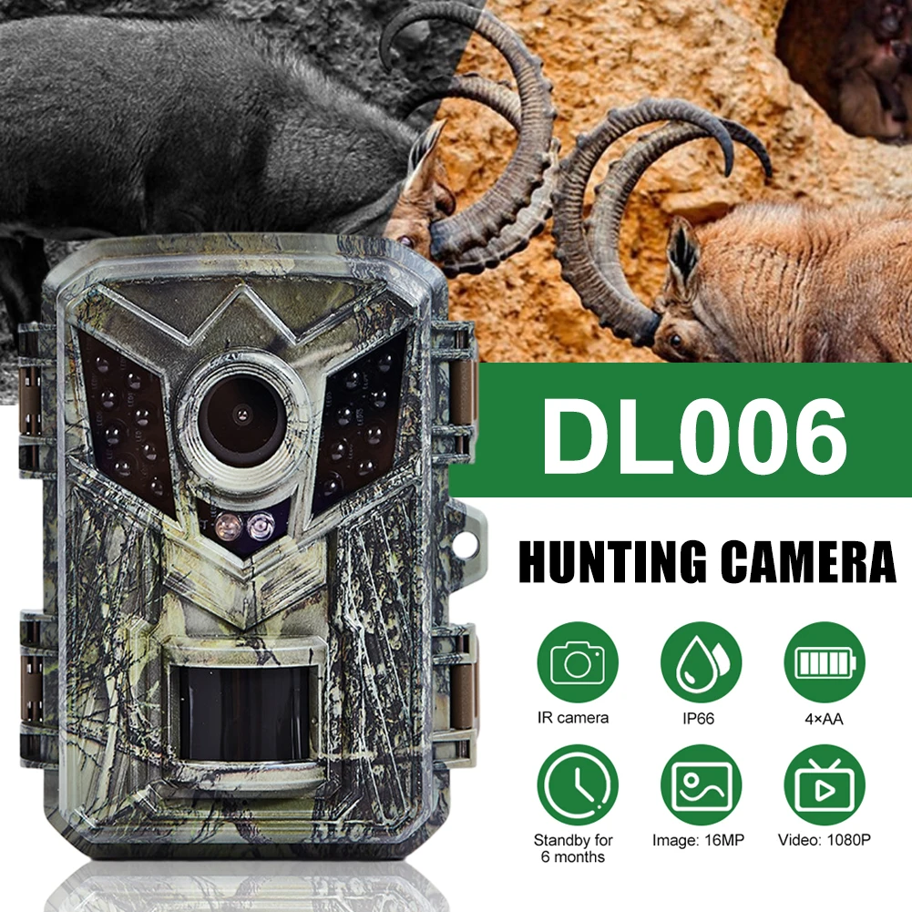 

DL006 Mini Outdoor 16MP 1080P HD Wild Hunting Camera Infrared Night Vision Outdoor Sports Activated Trigger Recon Photo Trap