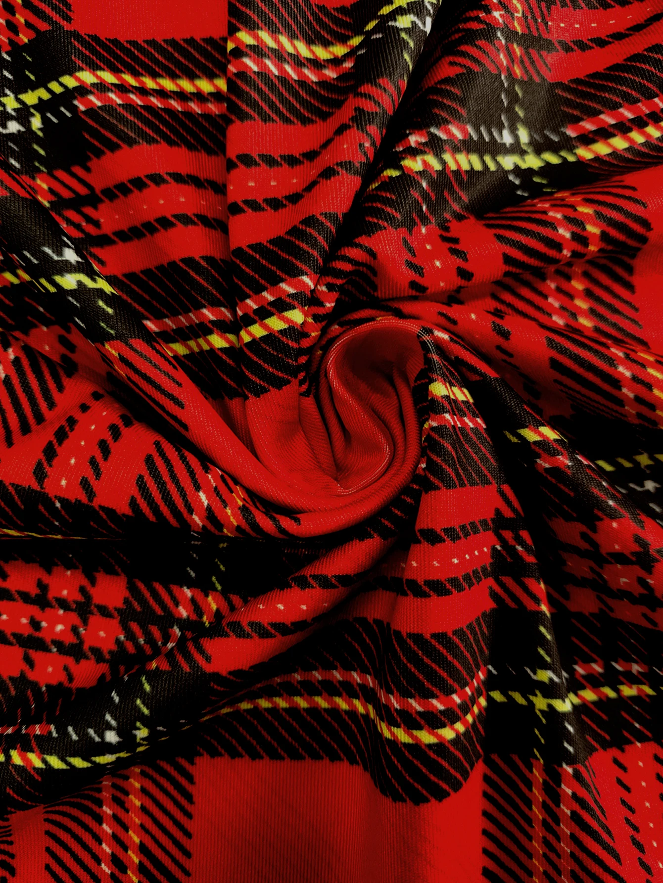 فستان نسائي لطيف أحمر منقوش بأكمام طويلة، فستان عيد الميلاد - فستان Vibe Swing Mini، مريح للغاية لحفلات العطلات والارتداء اليومي #5