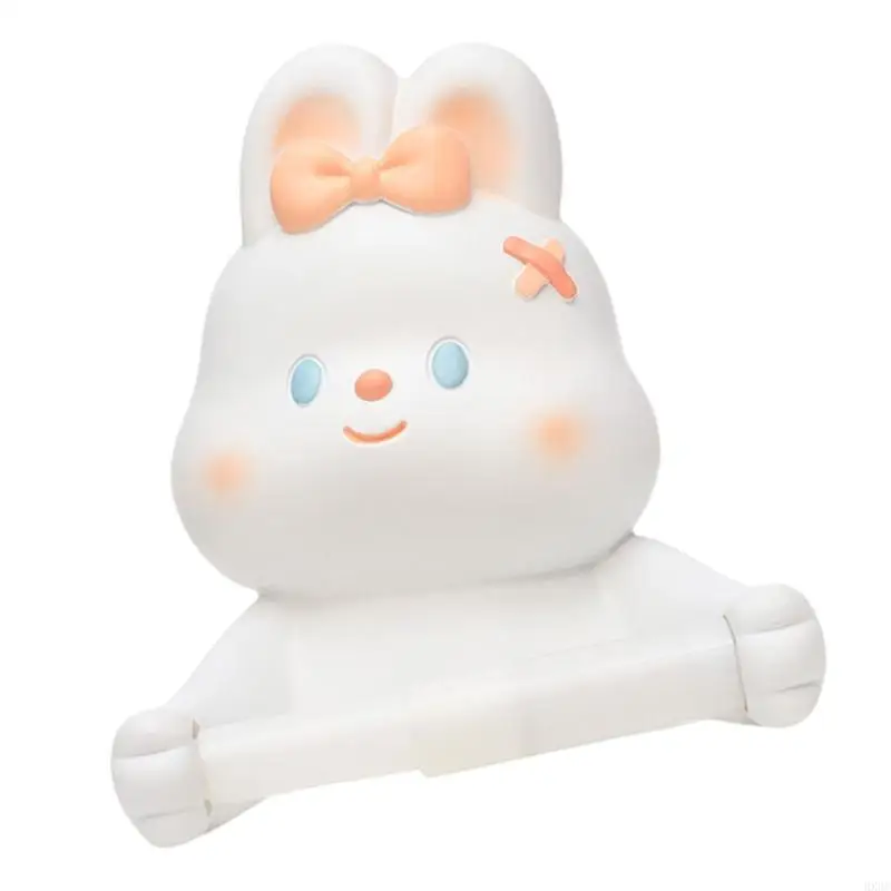 素敵なウサギトイレットペーパーホルダー壁取り付けられたティッシュタオルロールディスペンサーHX6C