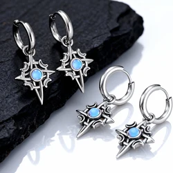 Moonstone Celtic Knot Earrings for Men Boys,Stainless Steel Hoop Earrings,Punk Hip Hop Rock Rap Cool Jewelry Accessories Gifts