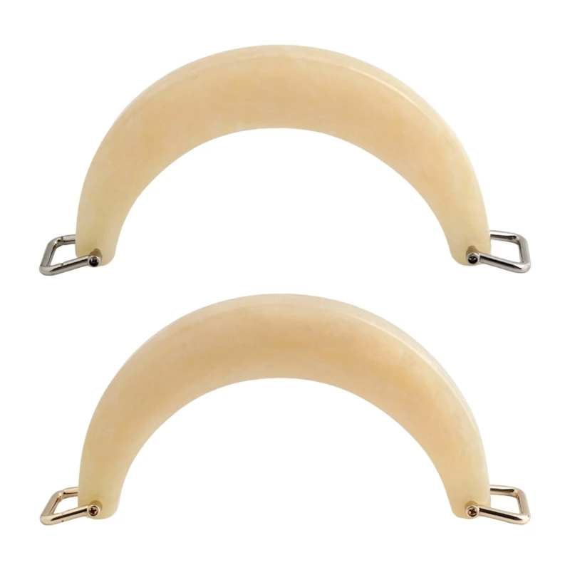 340D Practical Bag Handle Replacement Resin Horseshoe Moon Curved Design Quick Installation For Purses Handbag