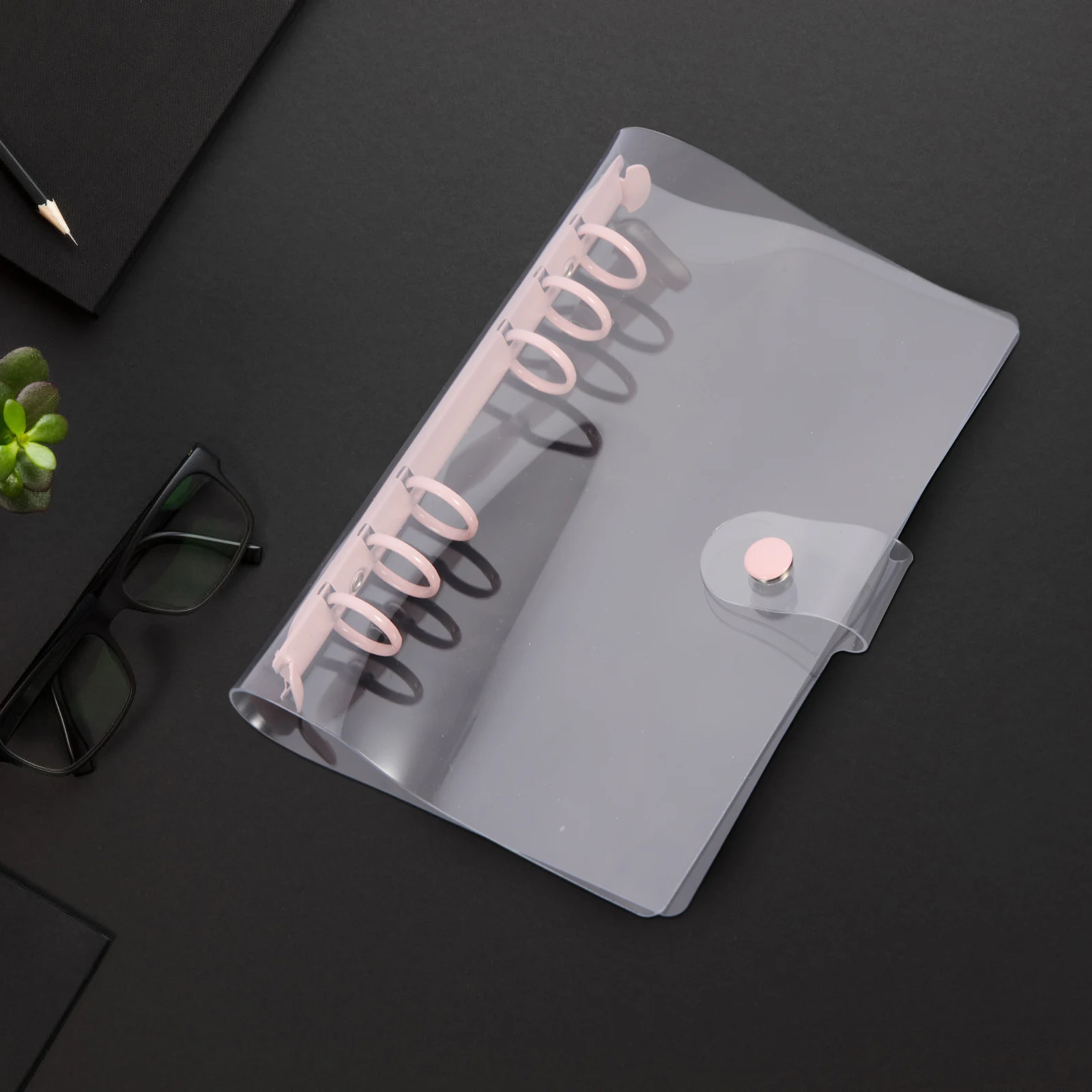 

Six Hole A6 Binder Case Clear PP Metal PVC Reusable Planner Notebook Cover Folder Kawaii School 6 Ring Binders